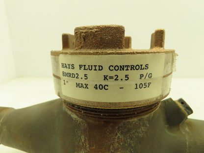Hays 8MRD 2.5 Bronze Cold Water Meter 1" NPT
