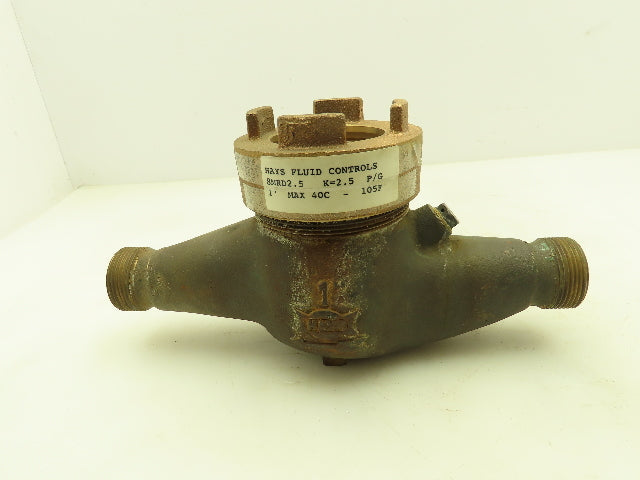 Hays 8MRD 2.5 Bronze Cold Water Meter 1" NPT