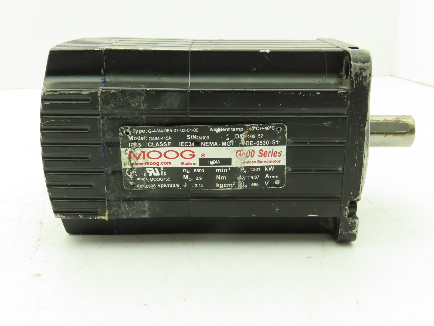 Moog G464-415A 06.P1.100-0097 Servo Motor nN 5500 G400 1.3 Kw Holding Brake 24V
