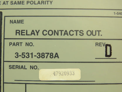 Cincinnati Milacron 3-531-3878A Relay Contacts Output Module RCO Series D