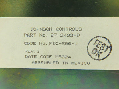 Johnson Controls 27-3493-9 Field Interface Controller FIC-800