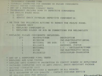 Reliance Electric 0-51811-7 TSTH Test Signal Auto Restart Circuit Board 0-55325