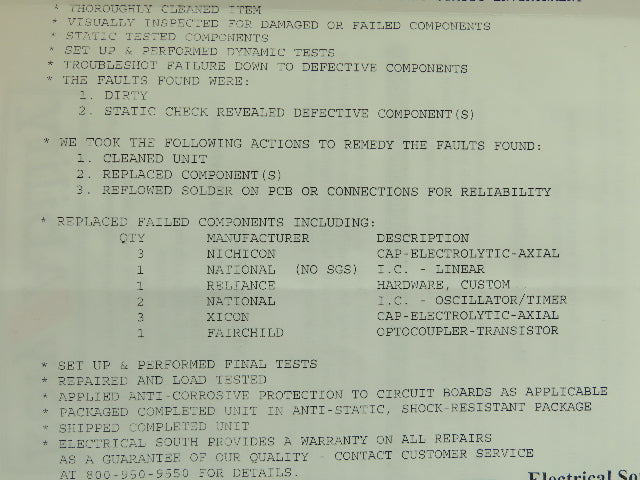 Reliance Electric 0-51811-7 TSTH Test Signal Auto Restart Circuit Board 0-55325
