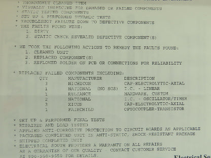 Reliance Electric 0-51811-7 TSTH Test Signal Auto Restart Circuit Board 0-55325