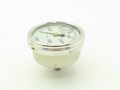 Wika 9832233 Industrial Pressure Gauge 1/4" NPT 3000 PSI 2.5" 233.54 Stainless