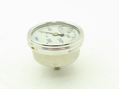 Wika 9832233 Industrial Pressure Gauge 1/4" NPT 3000 PSI 2.5" 233.54 Stainless