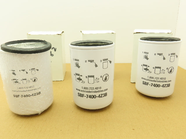 Schroeder SBF-7400-4Z3B Hydraulic Filter Lot of 3
