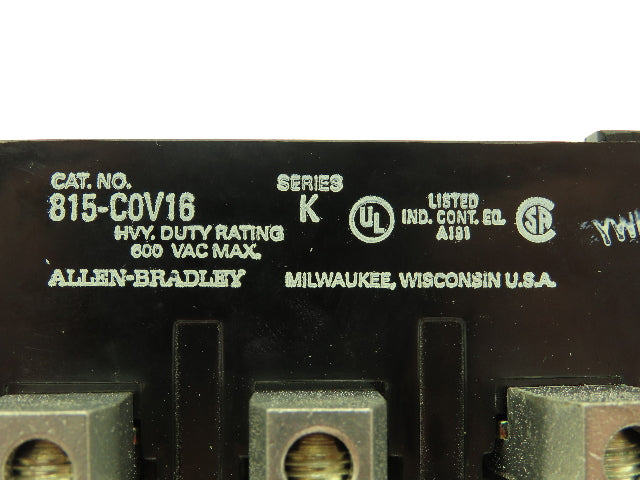 Allen Bradley 815-C0V16 Thermal Overload Relay Series K Manual Reset