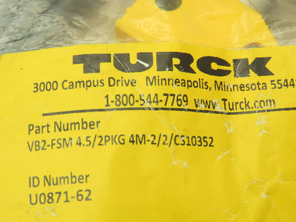 Turck VB2-FSM 4.5/2PKG 4M-2/2CS10352 M12 Splitter Cordset