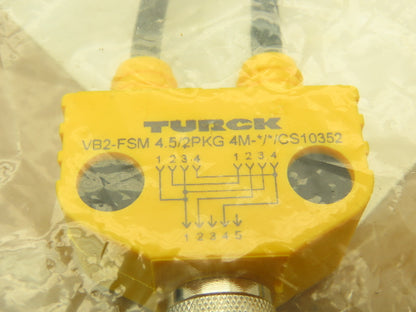 Turck VB2-FSM 4.5/2PKG 4M-2/2CS10352 M12 Splitter Cordset
