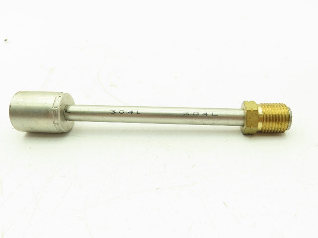 3/8 Flare Adaptor 3/8 Barb 304 Stainless Crimp Air Conditioner Line Lot of 4