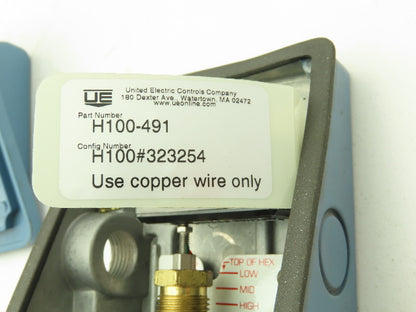 United Electric H100-491  Pressure Switch 10-100 PSI 15A 480V