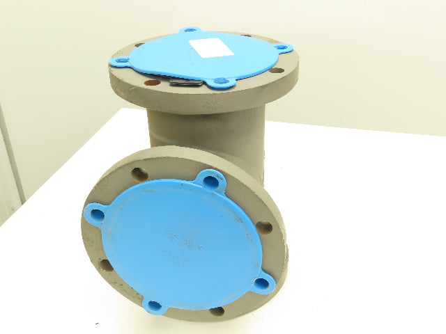 Armco  6" Flanged Tee Pipe Fitting 150# Duct Iron PVDF Kynar Lined RX 503