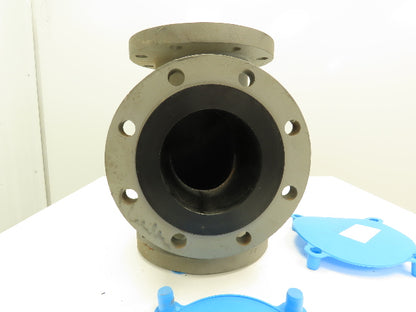 Armco  6" Flanged Tee Pipe Fitting 150# Duct Iron PVDF Kynar Lined RX 503