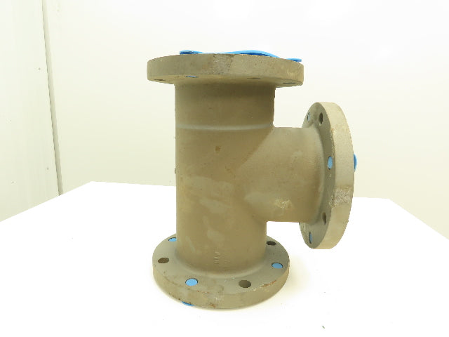 Armco  6" Flanged Tee Pipe Fitting 150# Duct Iron PVDF Kynar Lined RX 503