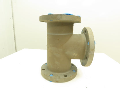 Armco  6" Flanged Tee Pipe Fitting 150# Duct Iron PVDF Kynar Lined RX 503
