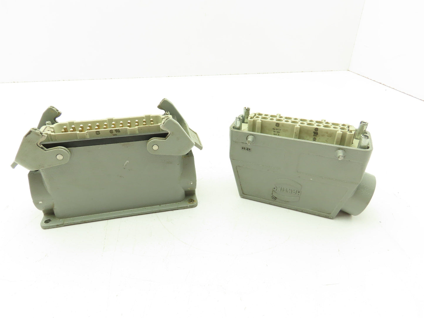 Harting 24 Pin Male And Female Connector Set 16 Amp 500v Hen 24 E-F, Hen 24 E-M