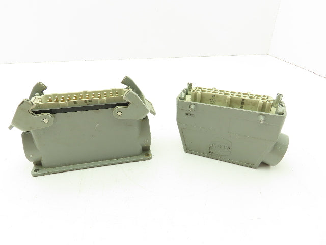 Harting 24 Pin Male And Female Connector Set 16 Amp 500v Hen 24 E-F, Hen 24 E-M