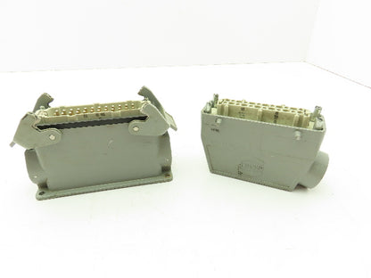 Harting 24 Pin Male And Female Connector Set 16 Amp 500v Hen 24 E-F, Hen 24 E-M