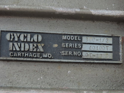 Cyclo Index Series 4010DT Model 300-1/2 180° Rotation Indexer w/Motor w/VFD 115v