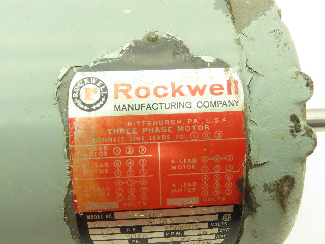 Baldor Electric Motor 1/2 Hp 1725 RPM 3 Ph 230/460V 56YZ 5/8" Shaft