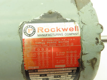 Baldor Electric Motor 1/2 Hp 1725 RPM 3 Ph 230/460V 56YZ 5/8" Shaft