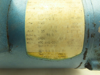 Baldor KL1203 Electric Motor 1/4HP 1725 RPM 115/208-230V 1PH Single Phase 56C