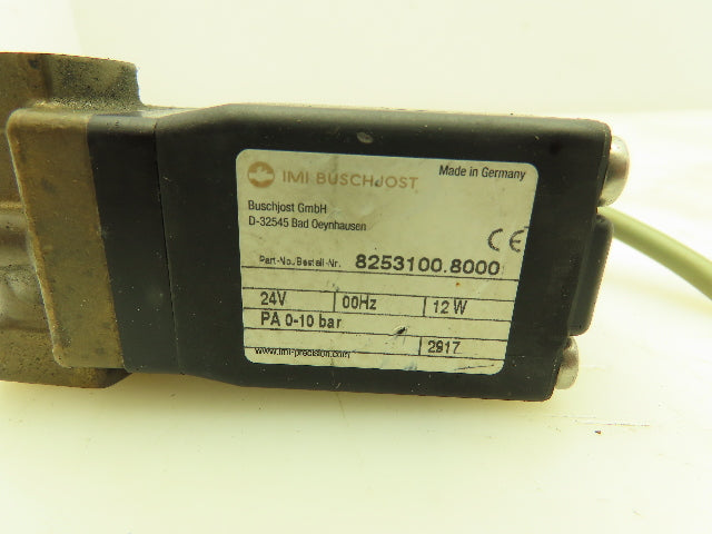 IMI Busch 8253100.8000 Brass Solenoid Valve 24VDC 12W G3/8  Normally Closed