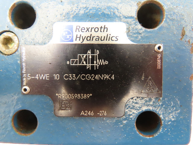 Rexroth 5-4WE 10 C33/CG24N9K4 Hydraulic Directional Solenoid Spool Valve 24VDC