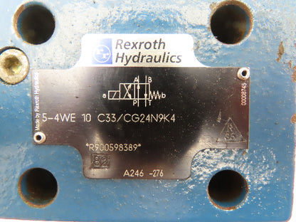Rexroth 5-4WE 10 C33/CG24N9K4 Hydraulic Directional Solenoid Spool Valve 24VDC