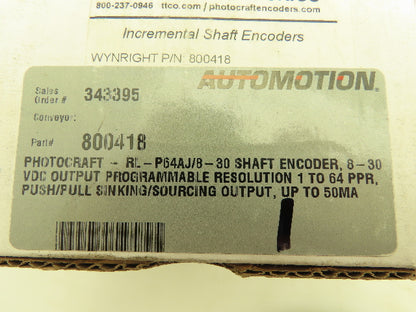 Photocraft RL-P64AJ/8-30 Incremental Shaft Encoder 8-30VDC