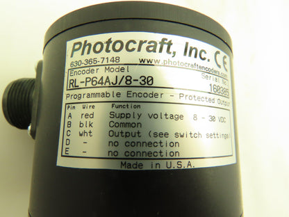 Photocraft RL-P64AJ/8-30 Incremental Shaft Encoder 8-30VDC