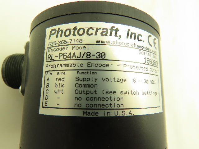Photocraft RL-P64AJ/8-30 Incremental Shaft Encoder 8-30VDC
