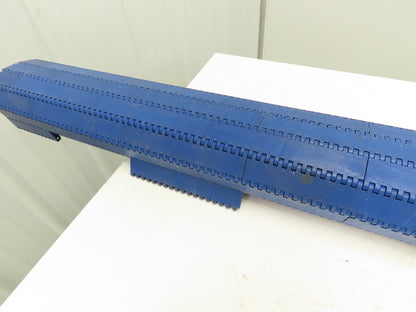 Intralox Blue Plastic Flat Top Smooth Conveyor Chain Belt 60" Wide x 30" L