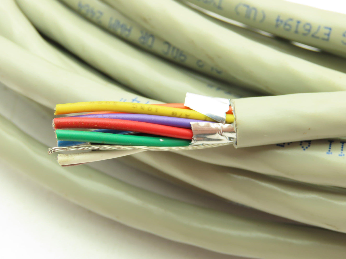 Type CL2 AWM 2464 Foil Shielded Control Cable 9C 18 AWG Wire FT4 300V 75'