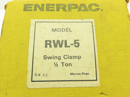 Enerpac RWL-5 Single Acting Left Hand Swing Clamp Cylinder Threaded Body 1/2 Ton