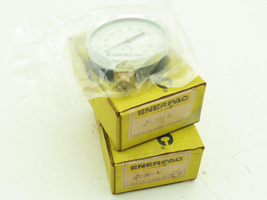 Enerpac 4010-L Pneumatic 3-1/2" Air Pressure Gauge 100 PSI  Lot of 2