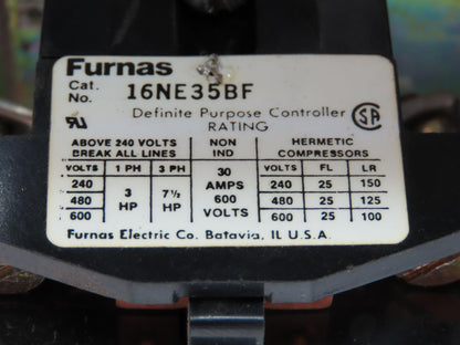 Furnas 16NE35AE 48DC37A4 Motor Starter Contactor 25 A 3Ph Overload 480V Coil