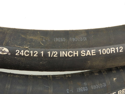 Gates 24C12 Hydraulic Hose 100R12 2500 PSI 1-1/2" SAE Female JIC Swivel Ends 13'