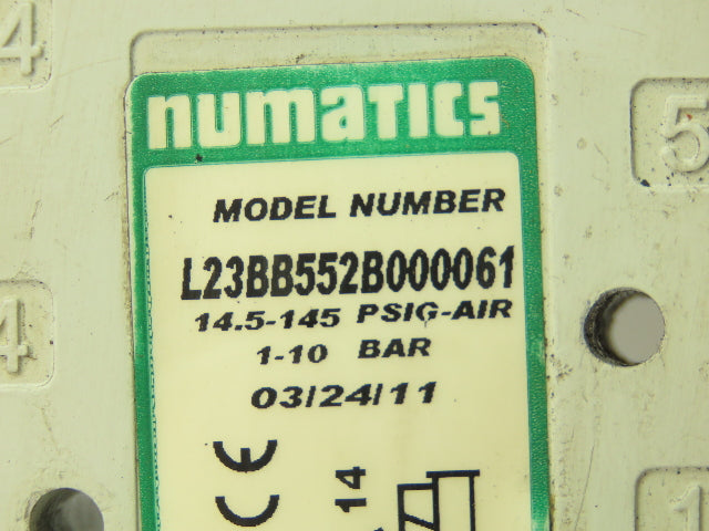 Numatics L23BB552B000061 Double Acting Solenoid Pneumatic Air Valve 24VDC Coil