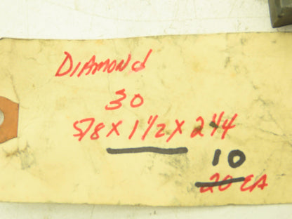 Diamond Carbon Motor Brush 5/8x1-1/2x2-1/4" Lot of 10