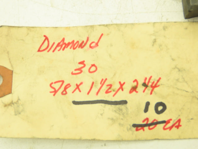 Diamond Carbon Motor Brush 5/8x1-1/2x2-1/4" Lot of 10