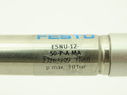 Festo ESNU-12-50-P-A-MA Pneumatic Round Air Cylinder Spring Return 12mm x 50mm