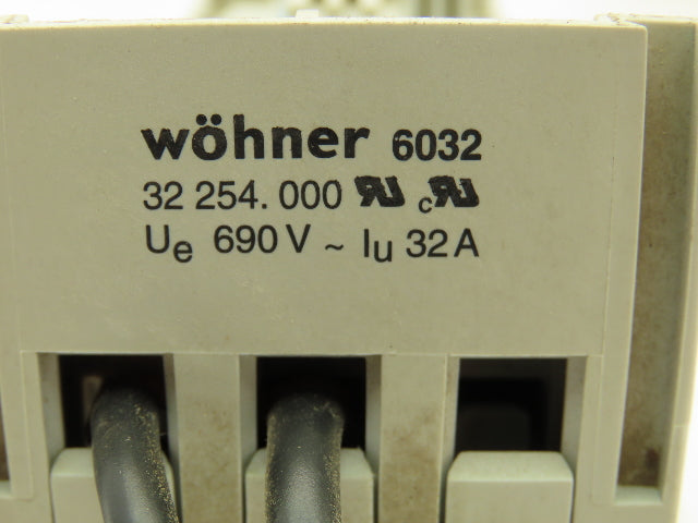 Wohner 6032 Classic 60 System Busbar 15" 3Ph 362A EQUES Adaptor 32A Lot of 5
