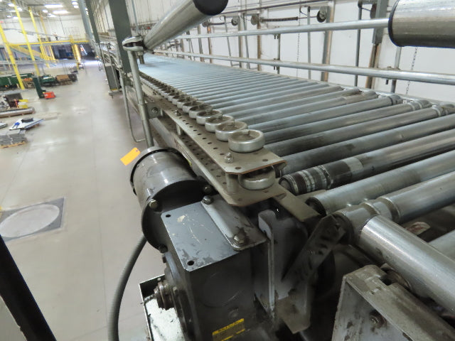 Automotion 30"x 24' V-Belt End Drive Skew Bed Roller Conveyor 3/4Hp 460V 170FPM