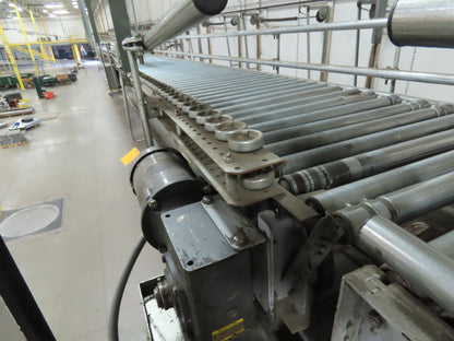 Automotion 30"x 24' V-Belt End Drive Skew Bed Roller Conveyor 3/4Hp 460V 170FPM