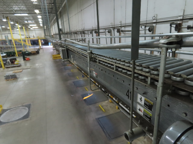 Automotion 30"x 24' V-Belt End Drive Skew Bed Roller Conveyor 3/4Hp 460V 170FPM
