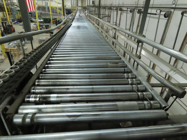 Automotion 30"x 24' V-Belt End Drive Skew Bed Roller Conveyor 3/4Hp 460V 170FPM