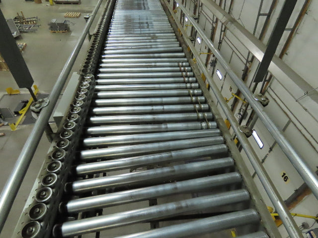 Automotion 30"x 24' V-Belt End Drive Skew Bed Roller Conveyor 3/4Hp 460V 170FPM