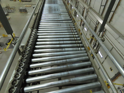 Automotion 30"x 24' V-Belt End Drive Skew Bed Roller Conveyor 3/4Hp 460V 170FPM